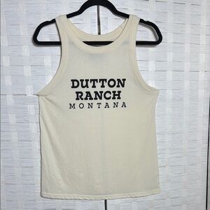 Wrangler Yellowstone Dutton Ranch Montana Cream Tank Top Size Small